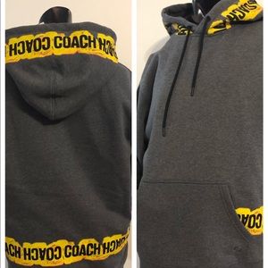Coach hoodie with Caution Tape Graphic